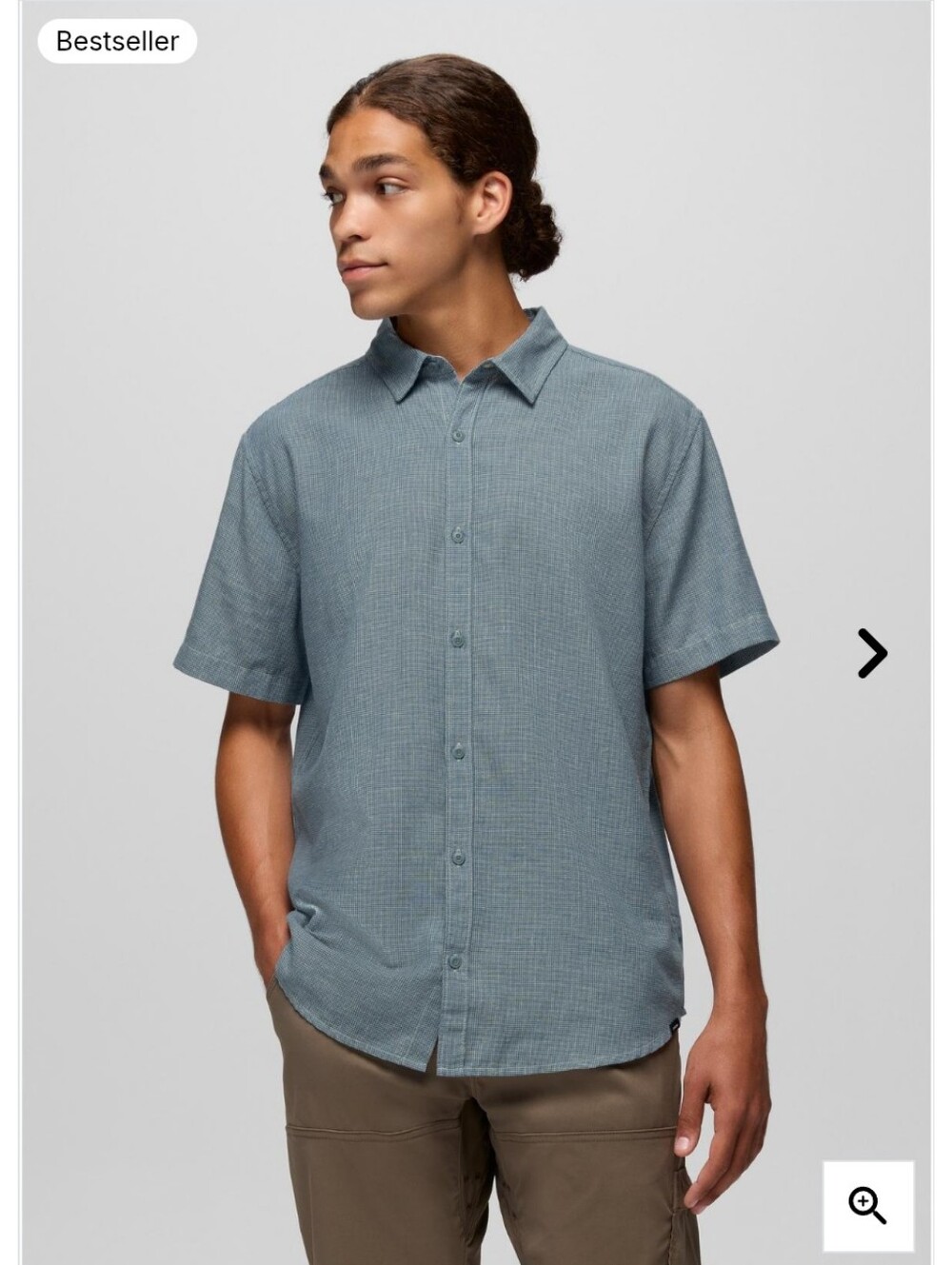 Prana Short Sleeve Button Down Collared Slim Fit Shirt Lindores Sz S